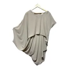 ベージュ シフォン チュニック 半袖　ワンピース