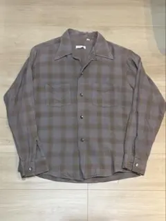 50s 60s ヴィンテージ オンブレ レーヨンシャツ 襟芯