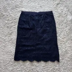 美品☆Drawer☆ドゥロワー☆レース☆スカート☆ユナイテッドアローズ☆ネイビーのサムネイル