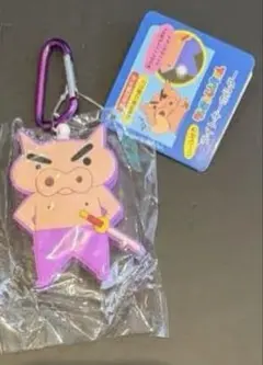 クレヨンしんちゃん リール付きライトキーホルダー ぶりぶりざえもん パープル