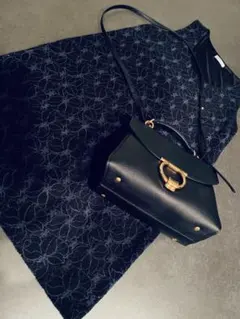 【未使用】a.v.v standard 花柄 ワンピース ブルー×ブラック