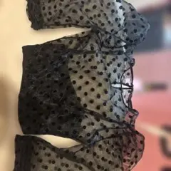 ZARAのドット柄シースルー七分袖S