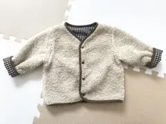 フリースジャケット ベージュ チェック柄