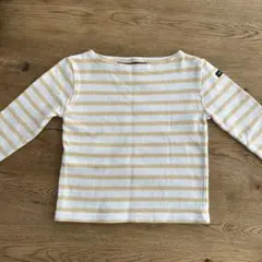 SAINT JAMES 長袖カットソー 2歳用 白と黄色ストライプ