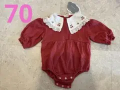 【新品】バースデイ　futafuta ロンパース70 裏起毛