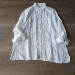 ◼️無印良品◼️MUJI　リネン長袖シャツ　麻100％　M～L