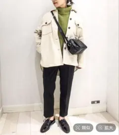 オリーブグリーン タートルネックセーター M