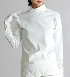 スコットクラブ　ポイントリブモックネックカットソー　ホワイト