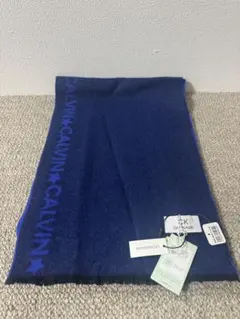 新品 カシミヤ100CALVIN KLEIN ネイビー マフラー