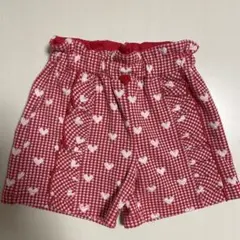 Favon 赤ハートチェック柄 パンツ 100