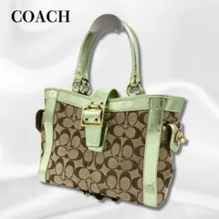 美品 COACH y2k Signature Bag green Soho