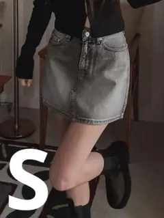 【SHEIN】デニム ミニスカート ダークウォッシュ 台形スカート Sサイズ