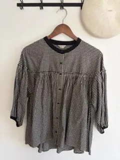 サマンサモスモス 配色ギャザーブラウス 7部袖