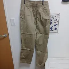 ベージュ チノパン ゴムウエスト