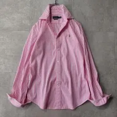 美品 ラルフローレン ストライプシャツ M スリムストレッチ