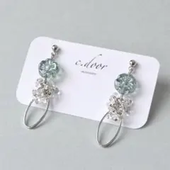 NO.784 フラワーチェコビーズイヤリング/ピアス