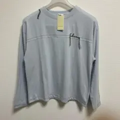 ehka sopo（エヘカソポ）ロゴ刺繍ロンT サックスブルー フリーサイズのサムネイル