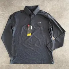 お*ん様 新品　アンダーアーマー　ヒートギア　グレー　ポロシャツ　長袖　Tシャツ