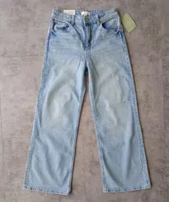 【新品未使用】 H&M ワイドハイデニム ライトデニムブルー　38