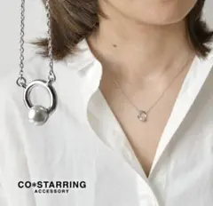 COSTARRINGコ・スターリングシルバーグレーパールリングショートネックレスのサムネイル