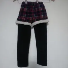 裏起毛♪チェック柄レギンスつきパンツ