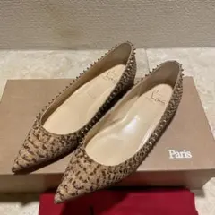 美品☆Christian Louboutin スパイク　フラットパンプス　35