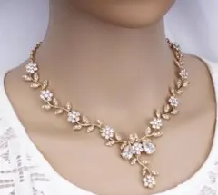 ジルコニア ネックレス ピアス 2点セット ブライダルアクセサリー 結婚式