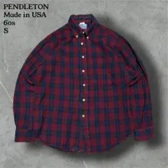 60sUSA製PENDLETONペンドルトンウールネルシャツチェック長袖シャツのサムネイル