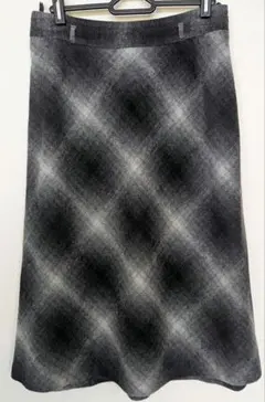 K.T KIYOKO TAKASE グレー系チェック柄 フレアスカート ひざ丈