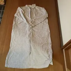 niko and... チェック柄 ロングシャツワンピース