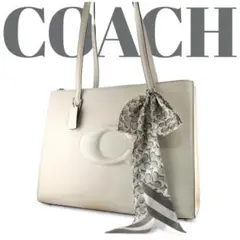 COACH コーチ　ニーナ トートバッグ 別売りスカーフ付 カーフレザー