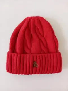 GAP baby 赤いケーブル編みニット帽 6-12ヶ月用