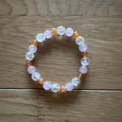 レディース　ブレスレット　ピンク　天然石