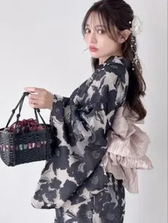 【美品】GRL グレイル 3点セット2Wayオーガンジー花柄セパレート浴衣