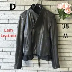 ❤【D】✨美品　レザージャケット　薄手のラムレザー　y2k　ブラック/黒　M