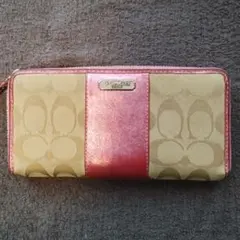 COACH コーチ 長財布 シグネチャーピンク