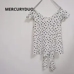 マーキュリーデュオ【F】半袖フリルブラウス ドット柄 バックリボン かわいいのサムネイル