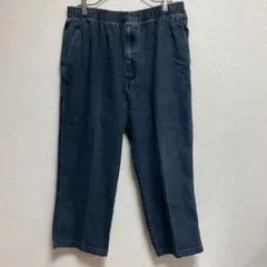 ダークブルー ゴムウエスト デニムパンツ