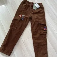 タグ付き　H&M エイチアンドエム　コーデュロイ長ズボン ブラウン キツネ刺繍