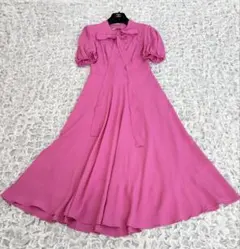 N21 ヌメロベントゥーノ　シルク　ボウタイ　ワンピース　美品　イタリア製のサムネイル