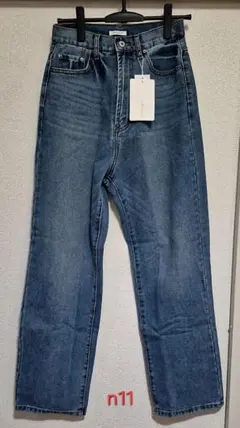 ゆったりハイウエストワイドストレー トチノカラー＆無地オーバーサイズデニムパンツ