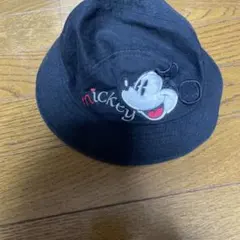 ミッキーマウス刺繍の黒帽子 52cm