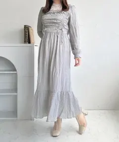 未使用 アプレジュール 大きいサイズ LLドロスト ロング ワンピース