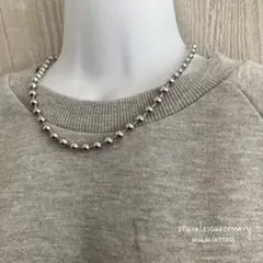 オールステンレス製 ボールチェーンネックレス 幅6mm 男女兼用