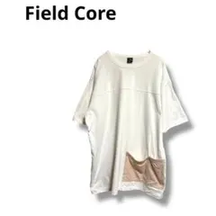 【フィールドコア】半袖　Tシャツ　カットソー　ポケット　ゆったり　ホワイト　3L