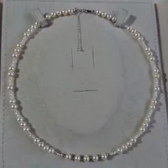 K18WG希少あこや真珠ベビーパールと、アコヤケシパールのネックレス57