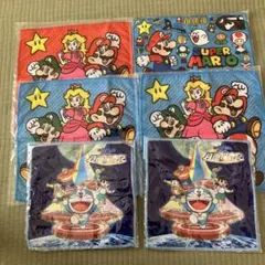 スーパーマリオ ドラえもん ミニタオル 6枚セット