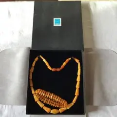 ロイヤルアンバーネックレス ブレスレットセット　琥珀　天然石　ケ104