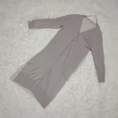 HUMANWOMAN 綿素材　Vネック 長袖　ロングカーディガン　薄手　M