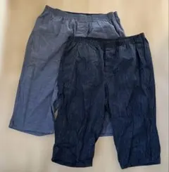 美品 ユニクロ ネイビー ストライプ コットン ステテコ メンズステテコ セット